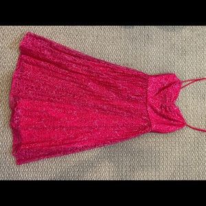 New J Crew pink metallic lace dress - festive!